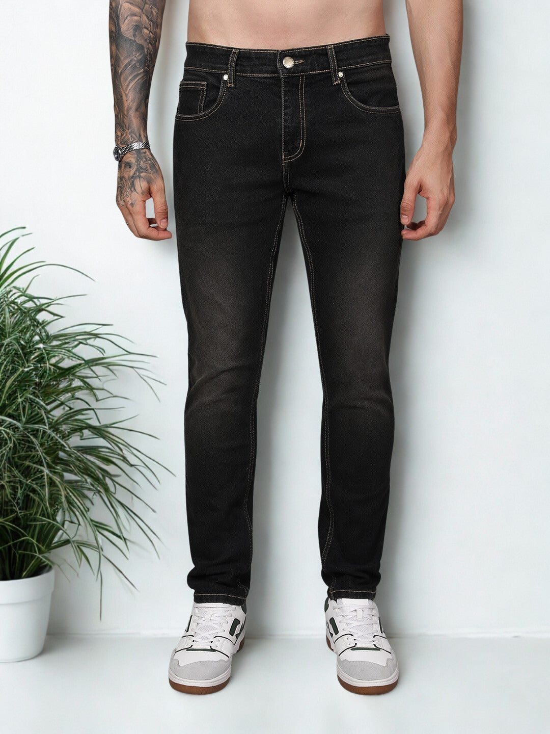 Men Slim Fit Jeans - Charcoal