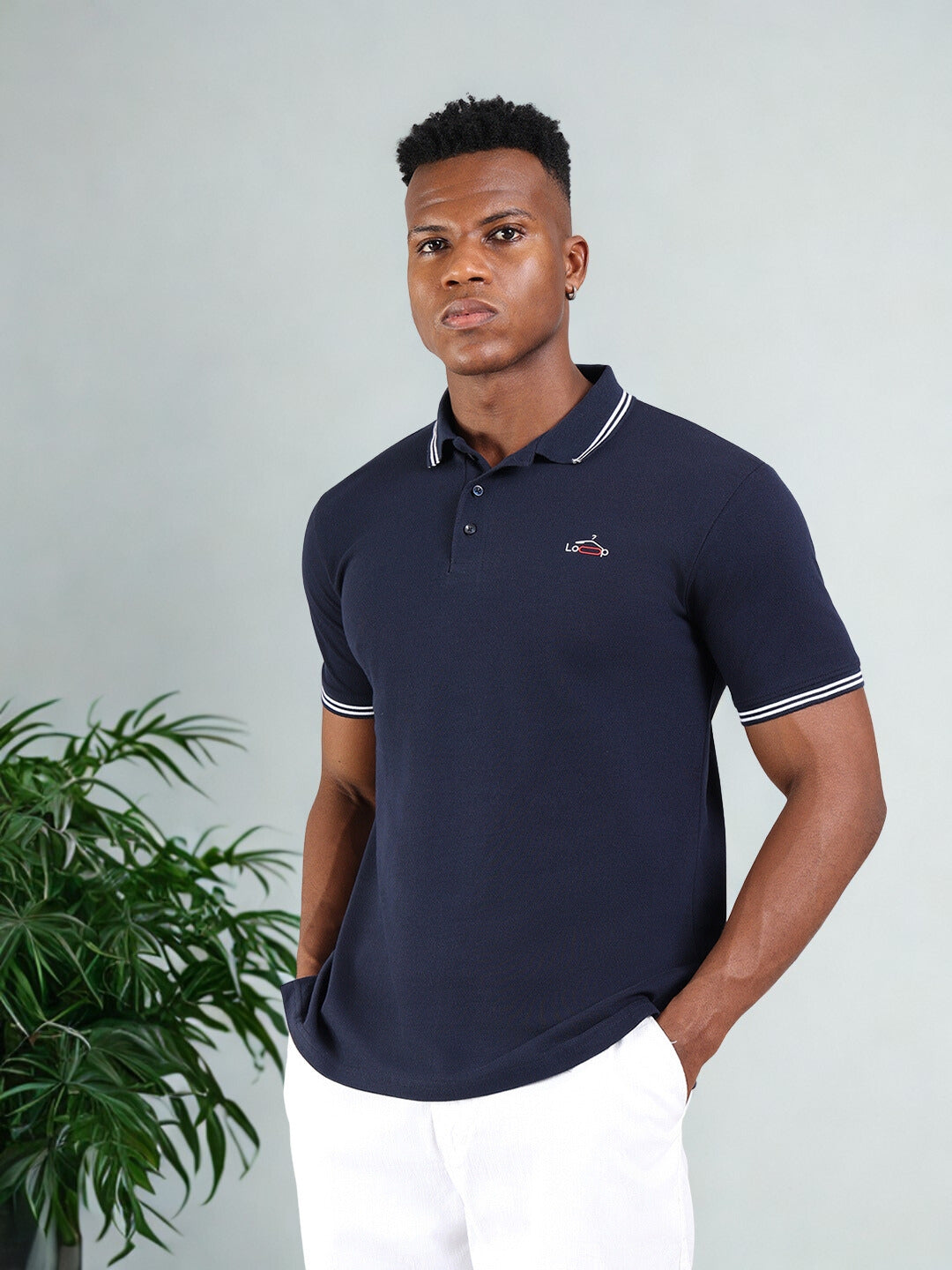 Deep Navy Cotton Polo T-Shirt