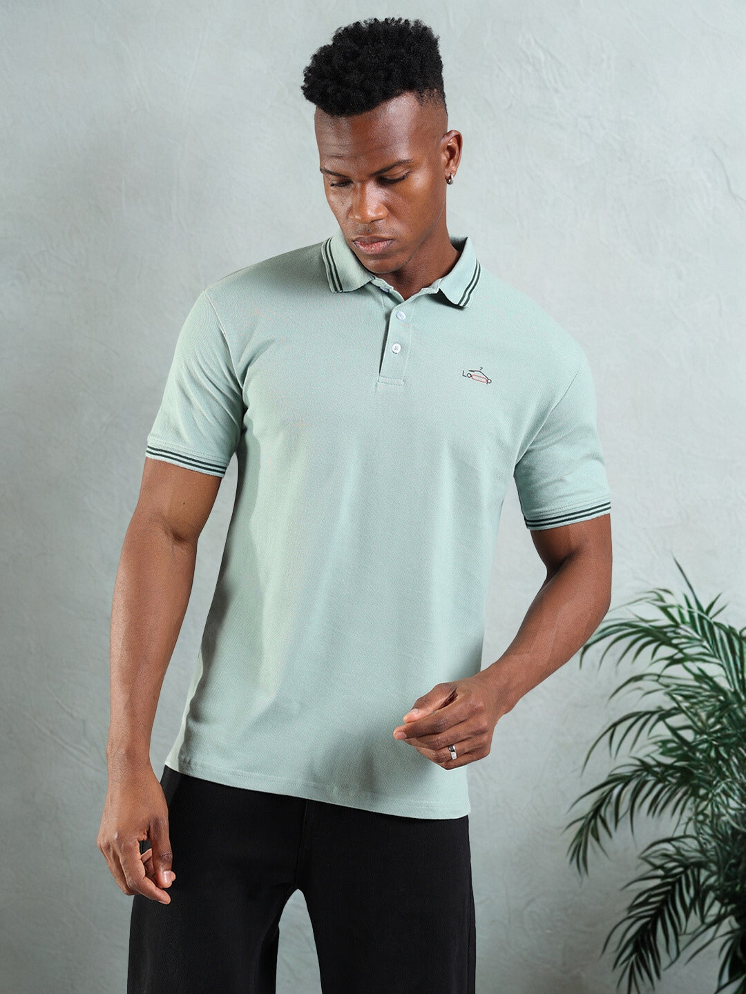 Mint Breeze Cotton Polo T-Shirt
