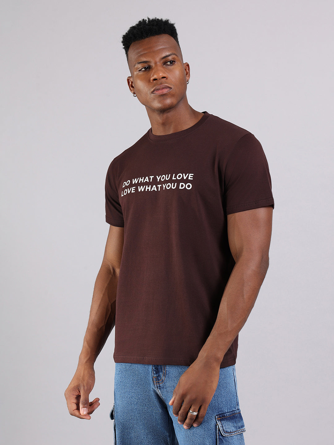 Brown Regular Fit T-Shirt - “Do What You Love”