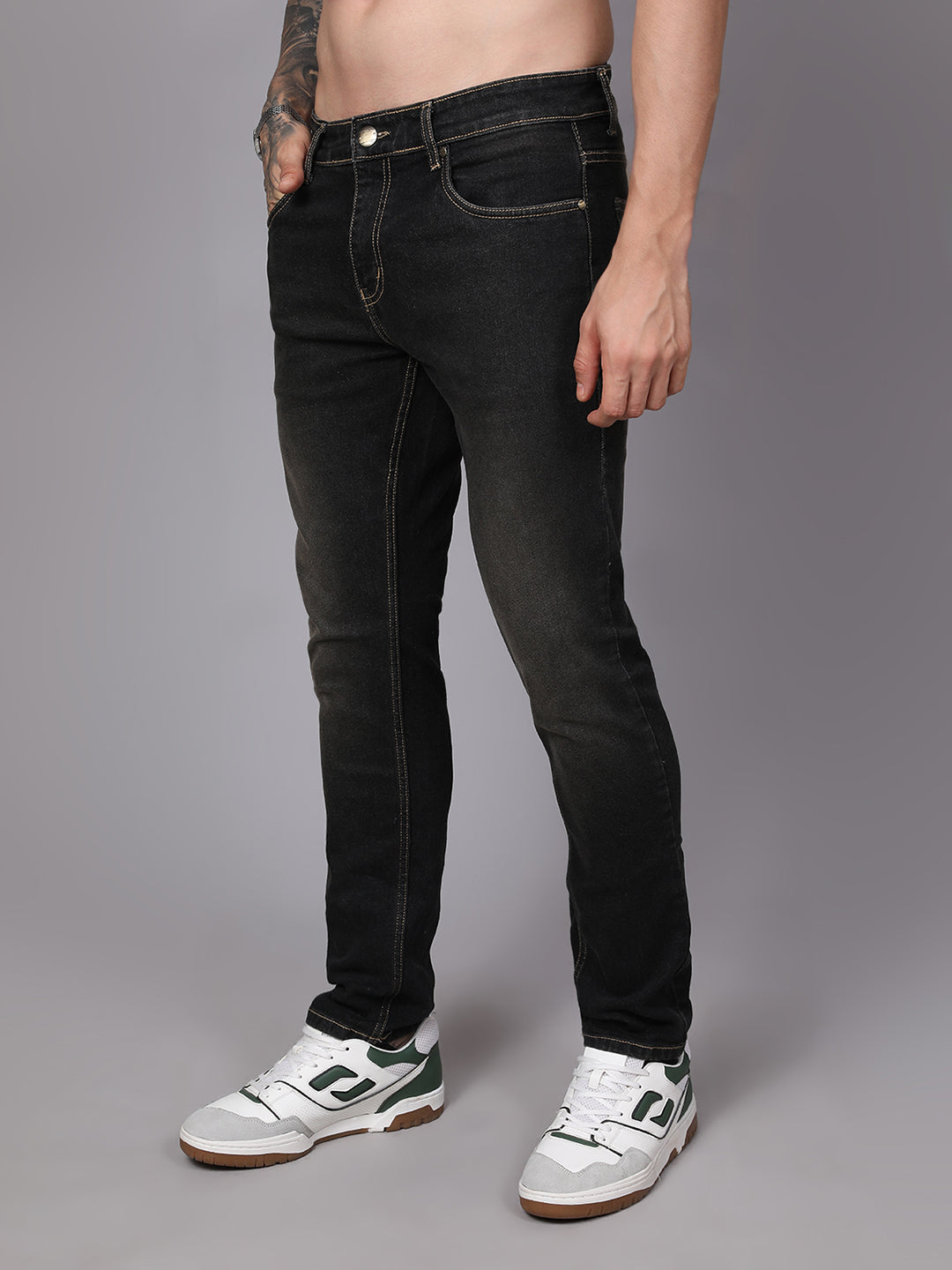 Men Slim Fit Jeans - Charcoal