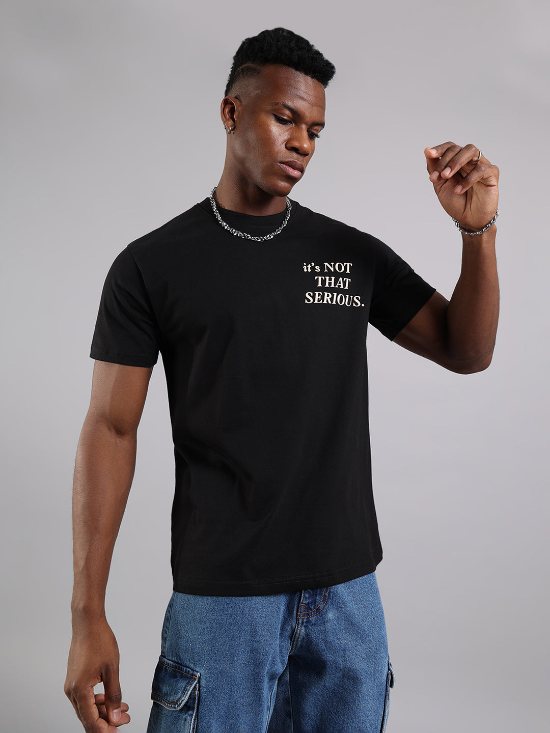 Black Regular Fit T-Shirt - It's Not That Serious