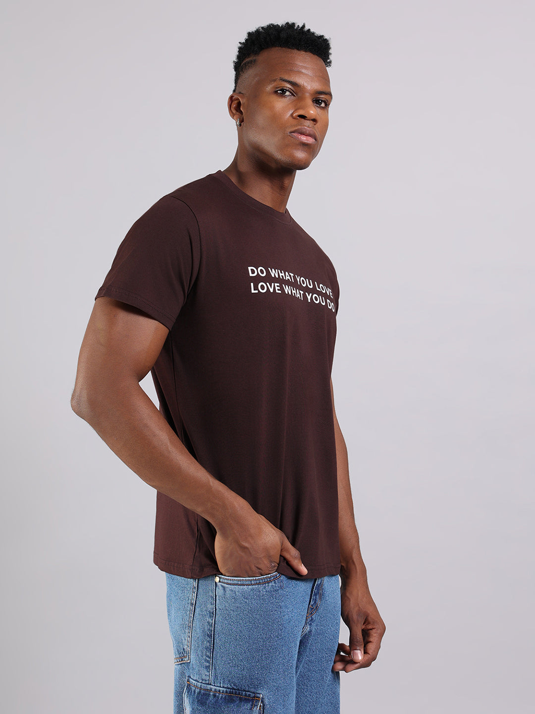 Brown Regular Fit T-Shirt - “Do What You Love”