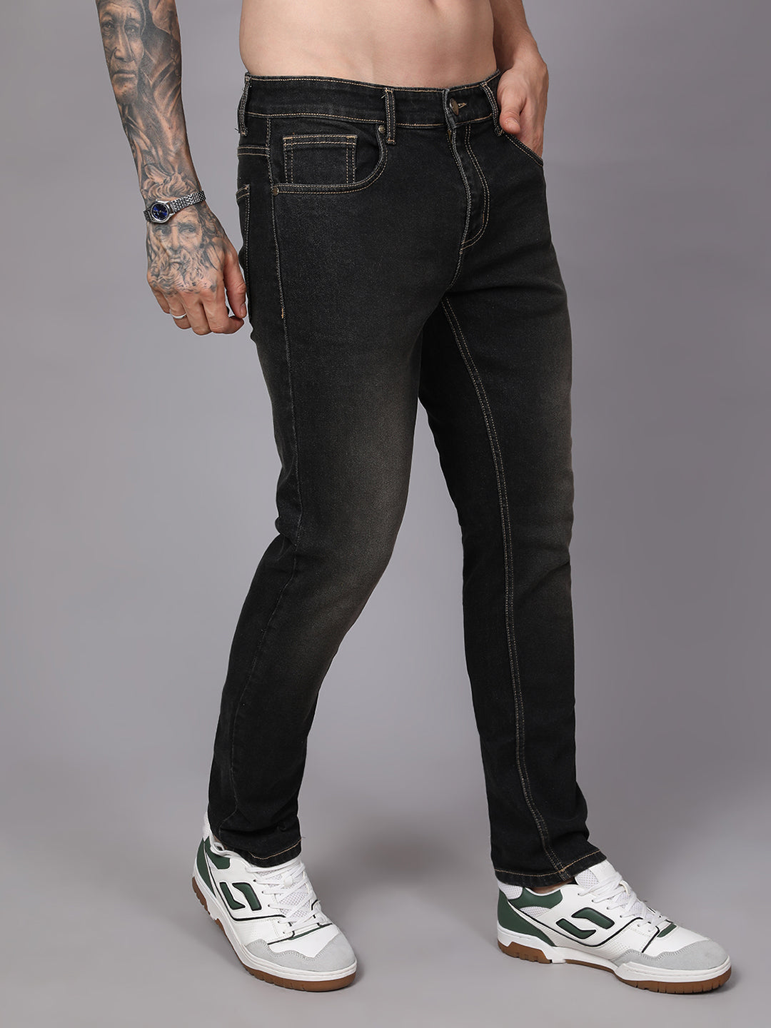 Men Slim Fit Jeans - Charcoal