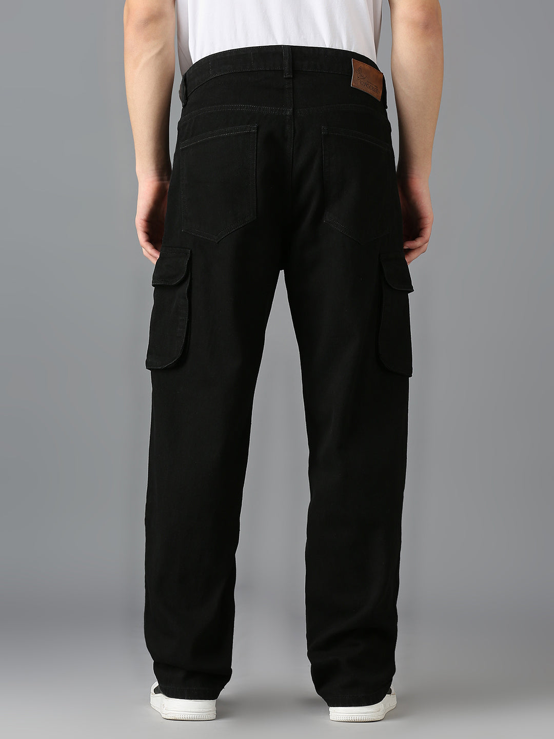 Men's Casual Street Multi-pocket Black Cargo Jeans