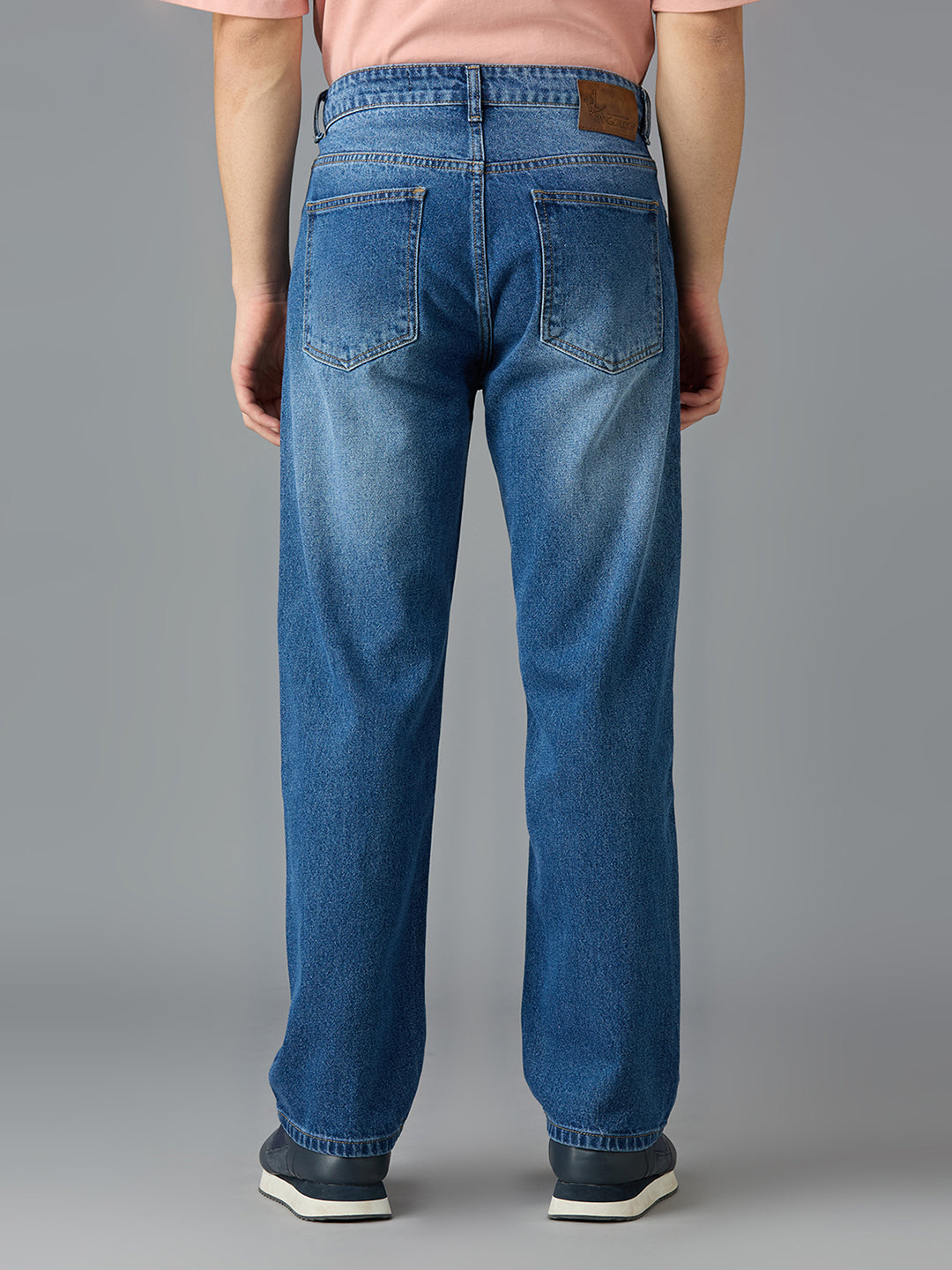 Men Light Fade Regular Fit Jeans - 100% Cotton, Navy Blue