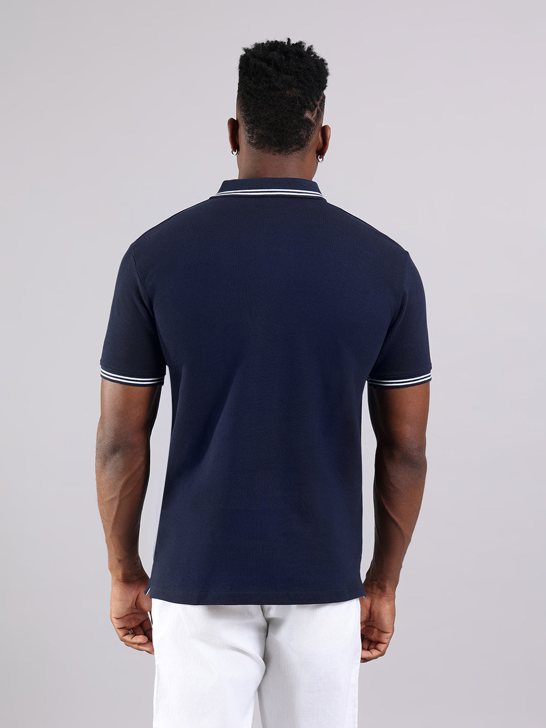 Deep Navy Cotton Polo T-Shirt