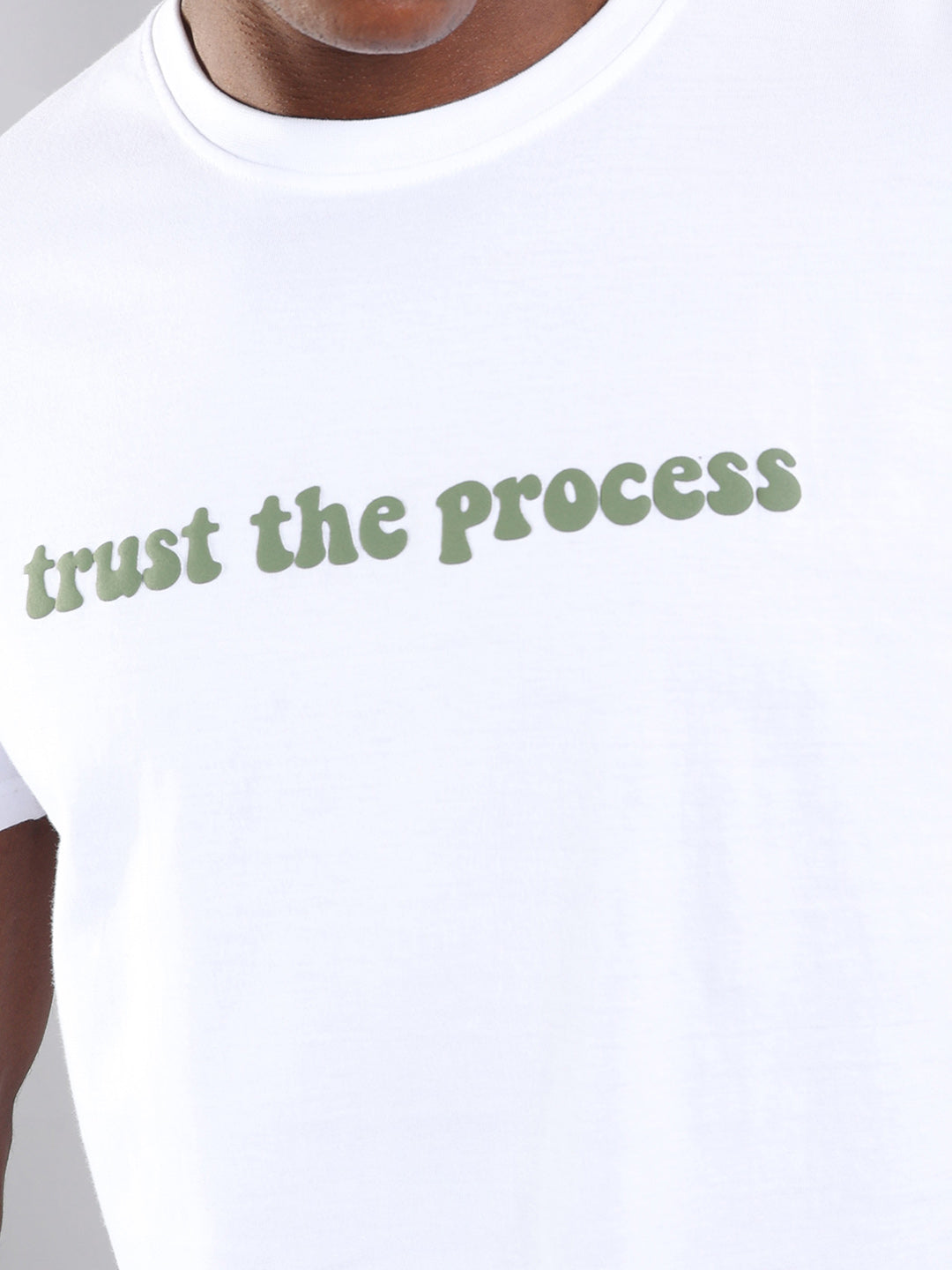 White Regular Fit Tshirt - “Trust the Process”