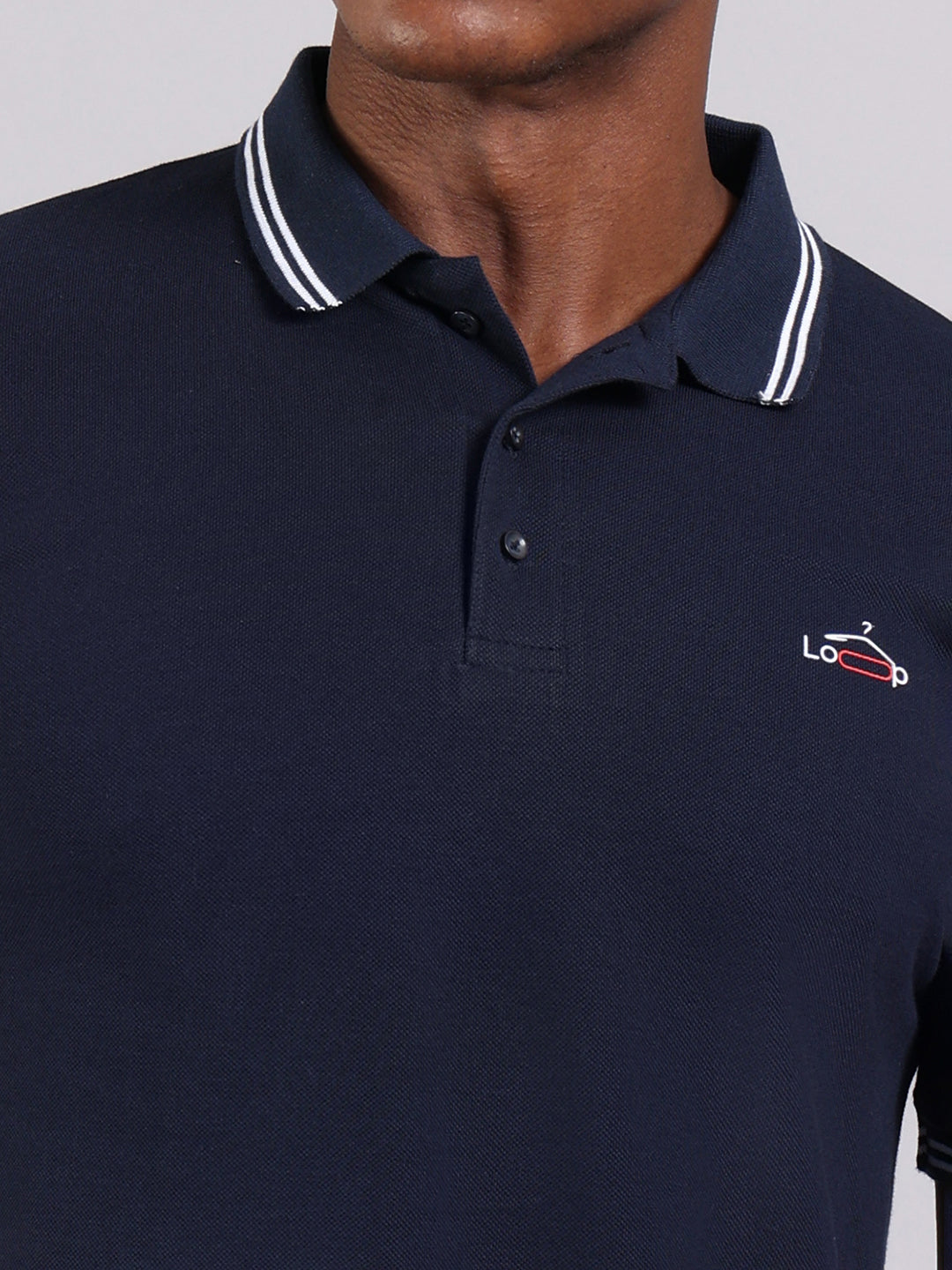 Deep Navy Cotton Polo T-Shirt