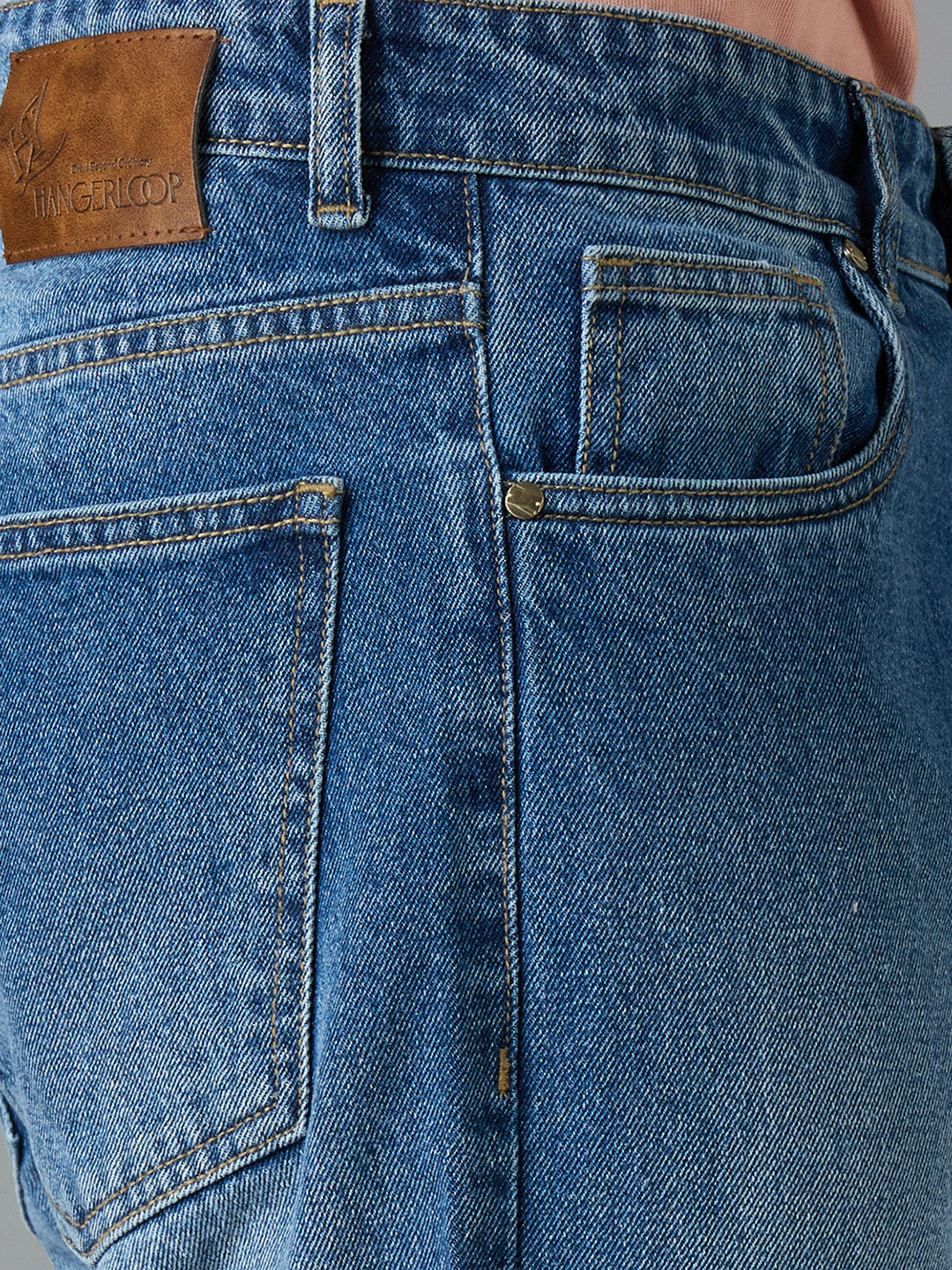 Men Light Fade Regular Fit Jeans - 100% Cotton, Navy Blue