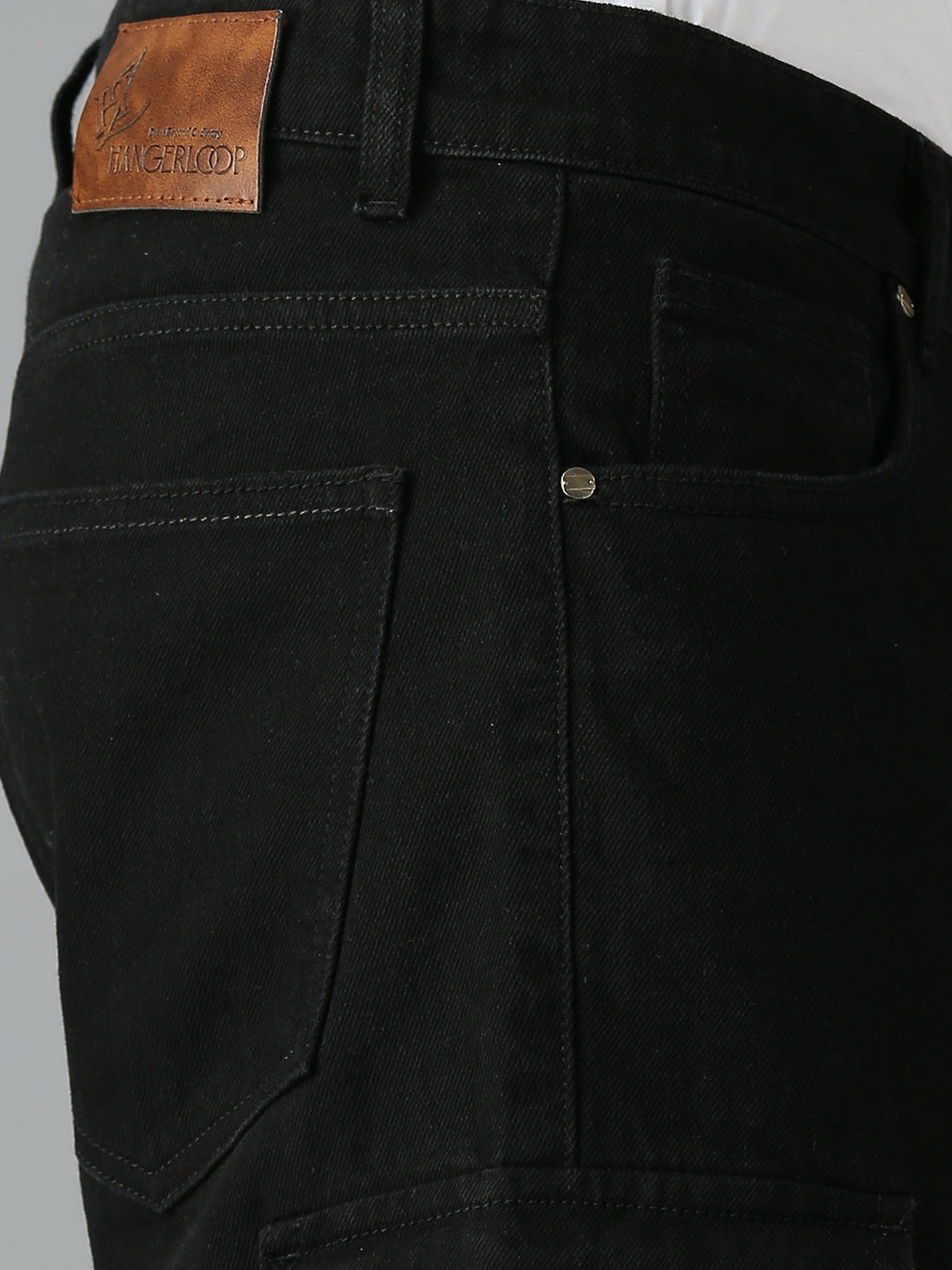 Men's Casual Street Multi-pocket Black Cargo Jeans