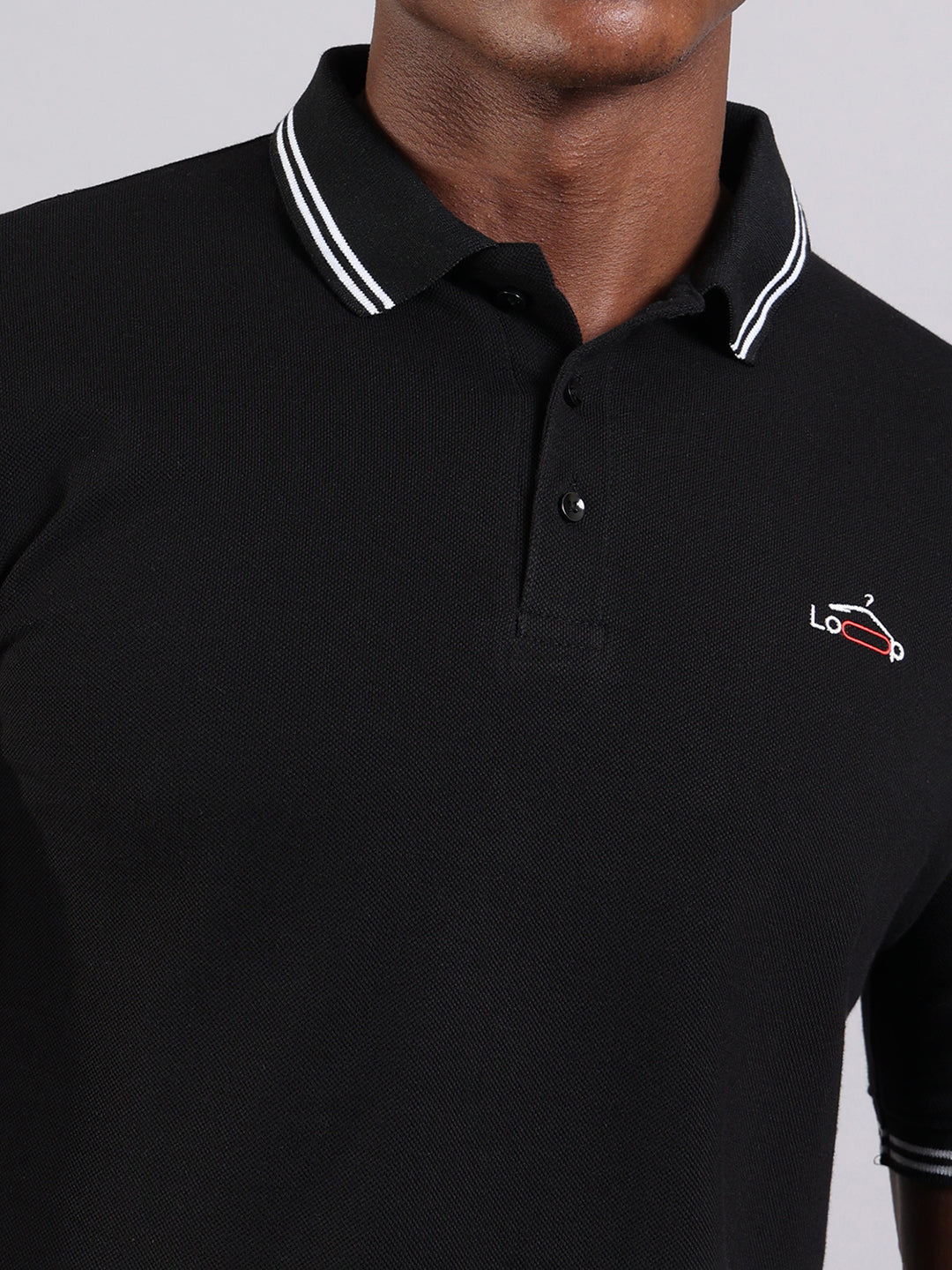 Timeless Black Cotton Polo T-Shirt