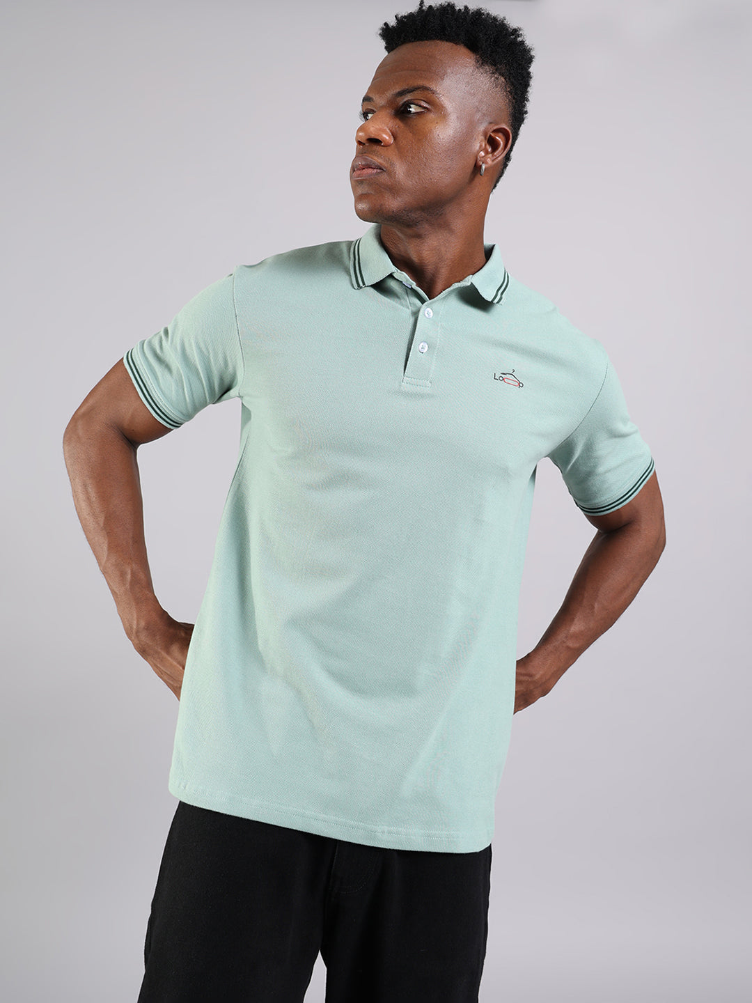Mint Breeze Cotton Polo T-Shirt