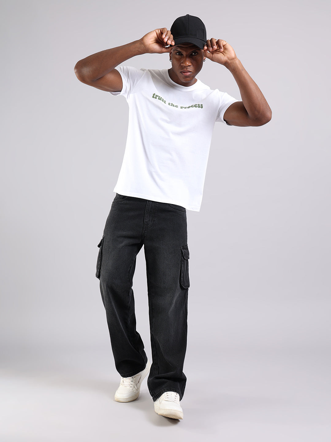 White Regular Fit Tshirt - “Trust the Process”