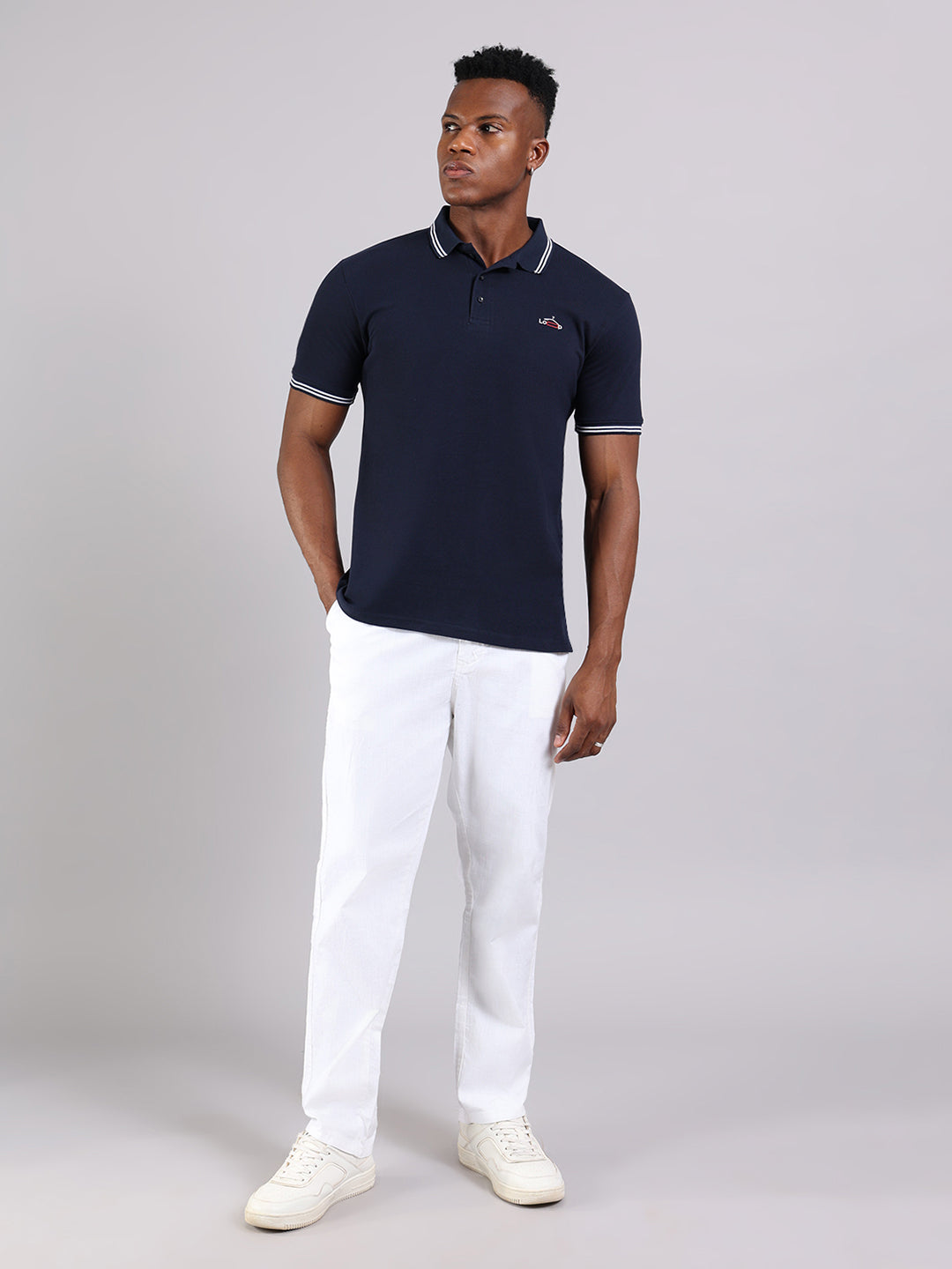 Deep Navy Cotton Polo T-Shirt