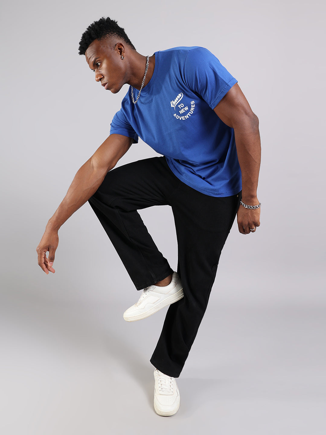 Royal Blue Adventure Quote Regular Fit T-Shirt