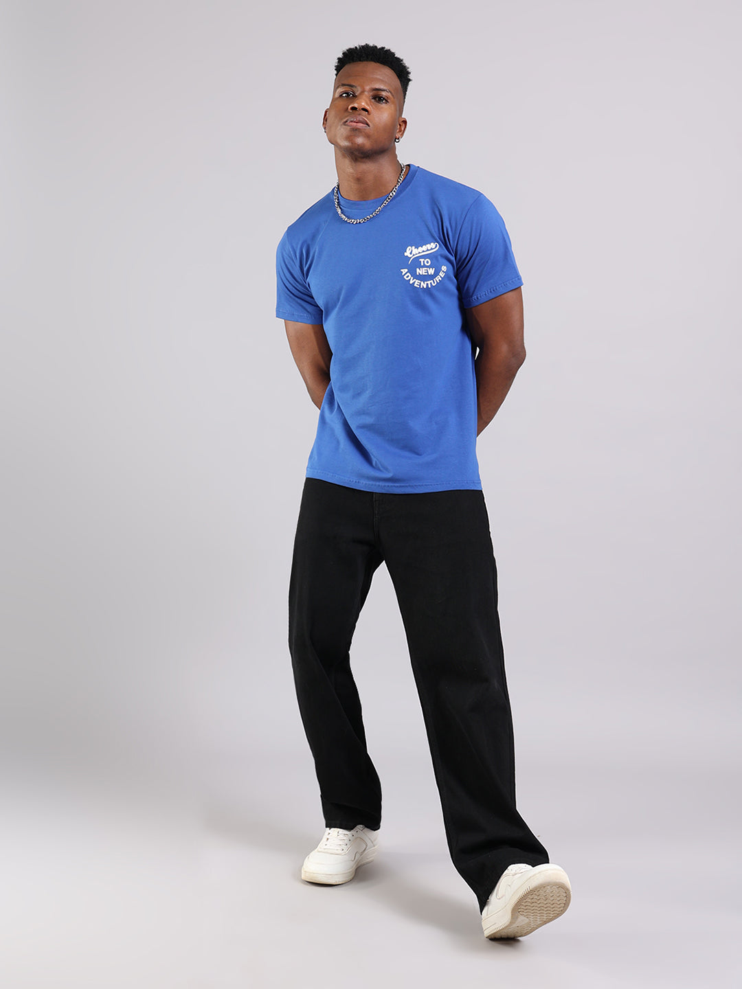 Royal Blue Adventure Quote Regular Fit T-Shirt