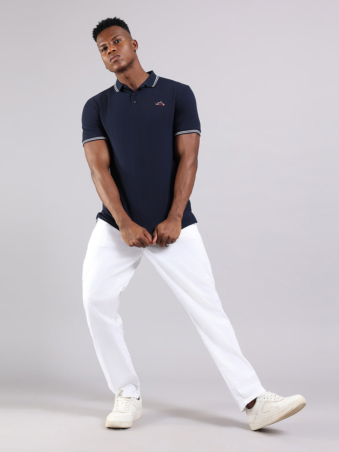 Deep Navy Cotton Polo T-Shirt