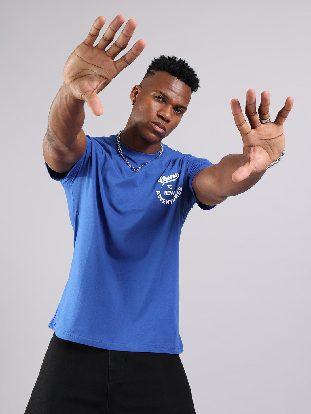 Royal Blue Adventure Quote Regular Fit T-Shirt