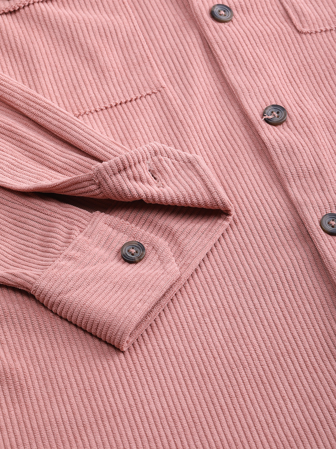HangerLoop Relaxed Fit Classic Corduroy Shacket - Peach