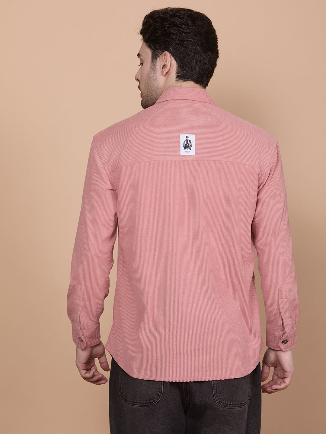 HangerLoop Relaxed Fit Classic Corduroy Shacket - Peach