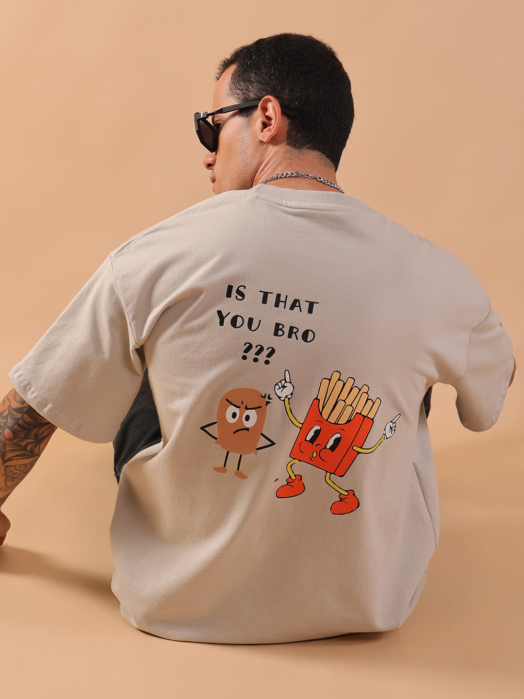 I Can Speak French – Fries!! | Oversized Grey T-Shirt | HangerLoop Unisex Streetwear Tee