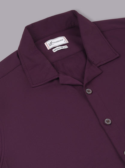 Opaque Printed Knitted Half Sleeve Shirt – Effortless Comfort & Style - Maroon