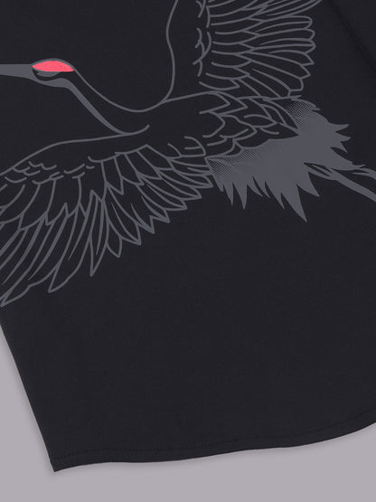 Opaque Printed Knitted Half Sleeve Shirt – Effortless Comfort & Style - Black