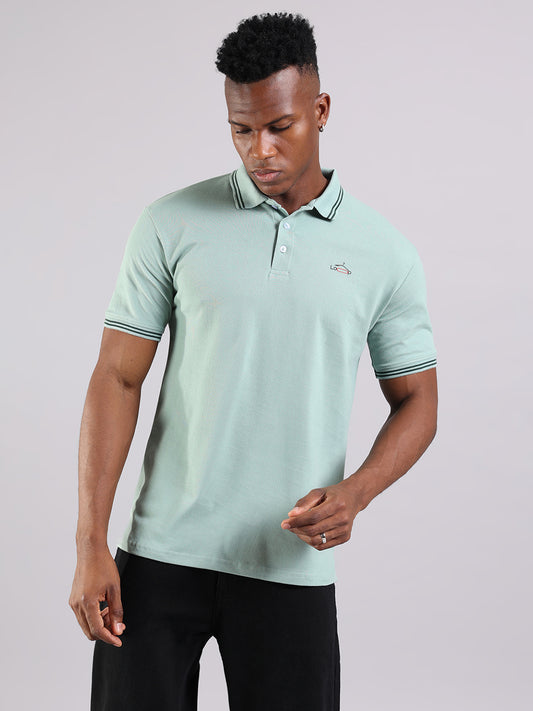Mint Breeze Cotton Polo T-Shirt