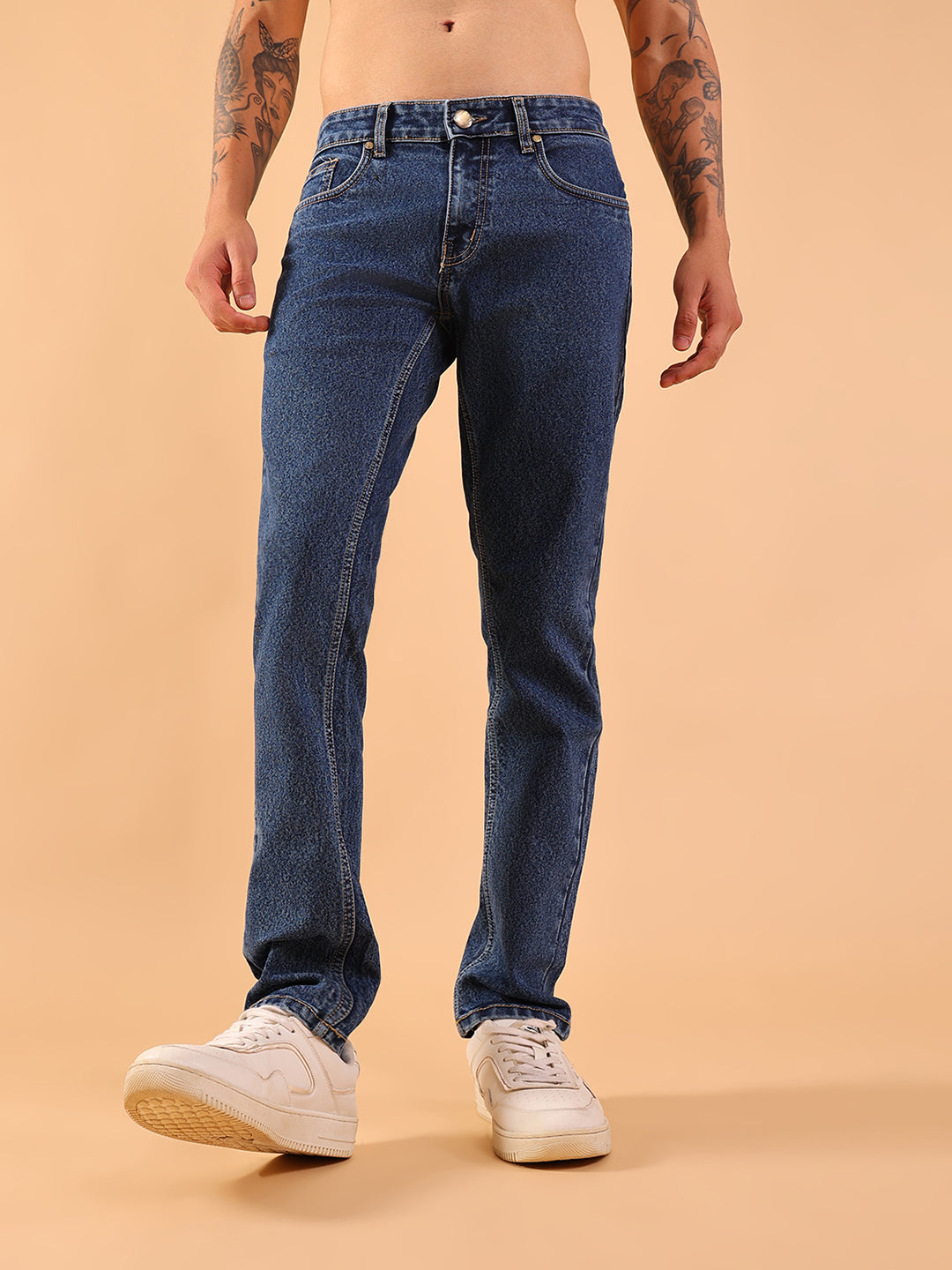 Men Slim Fit Jeans - Faded Indigo