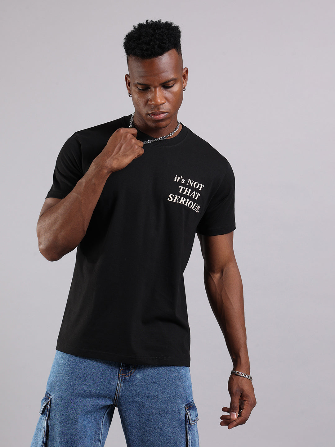 Black Regular Fit T-Shirt - It's Not That Serious