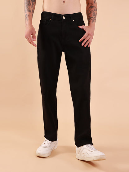 Men's Black Tapered Fit Jeans