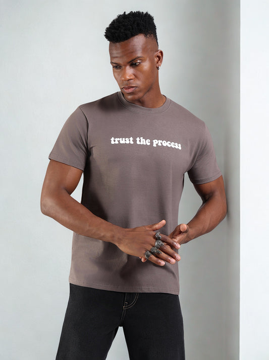 Grey Regular Fit Tshirt - “Trust the Process”