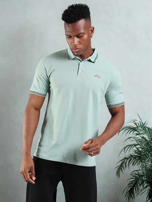 Mint Breeze Cotton Polo T-Shirt