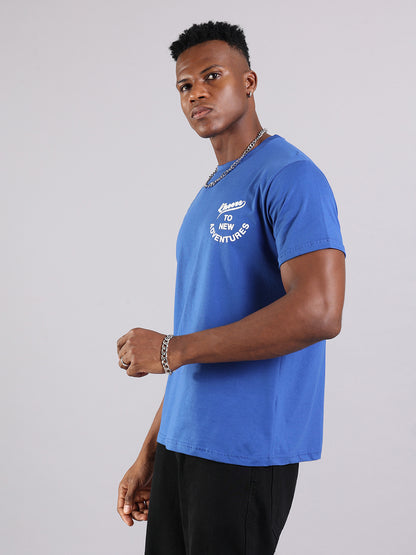 Royal Blue Adventure Quote Regular Fit T-Shirt