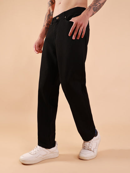 Men's Black Tapered Fit Jeans
