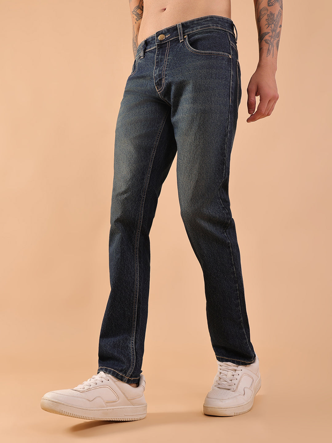 Men Slim Fit Jeans - Vintage Green