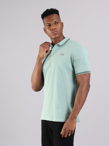 Mint Breeze Cotton Polo T-Shirt