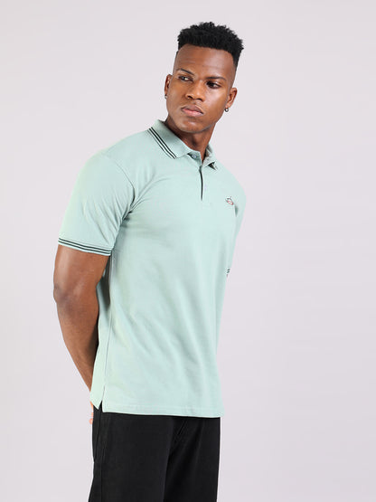 Mint Breeze Cotton Polo T-Shirt