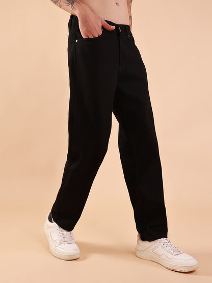 Men's Black Tapered Fit Jeans