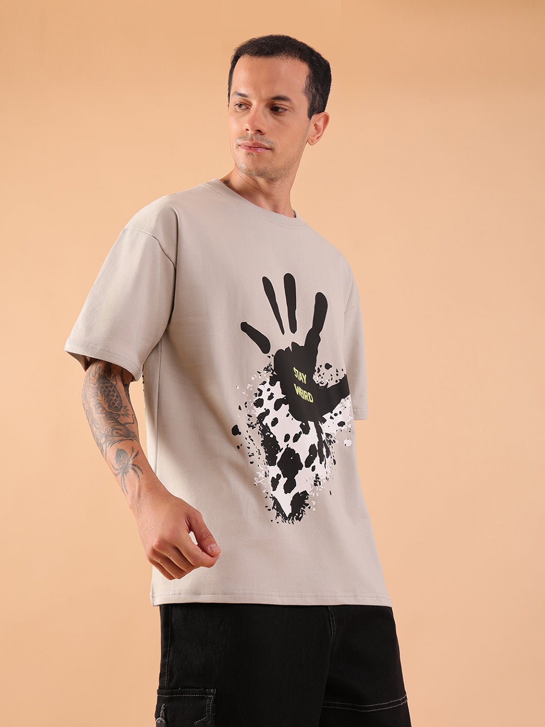 Stay Weird – Oversized Grey T-Shirt| HangerLoop Unisex Streetwear Tee