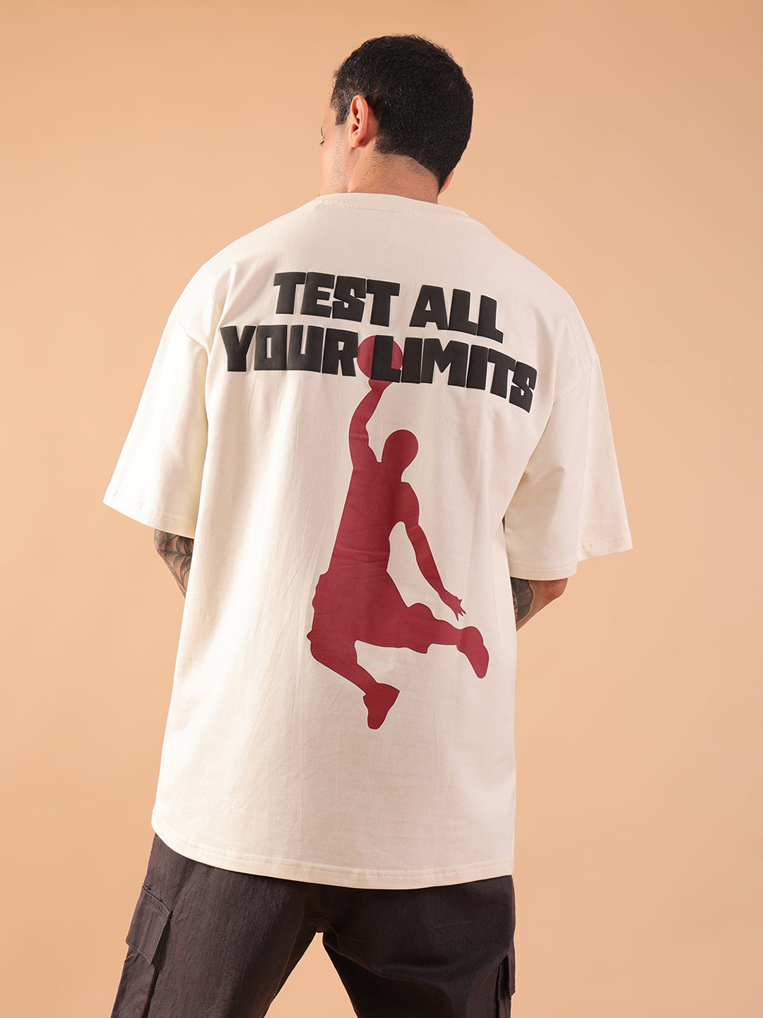 Test All Your Limits – Oversized Antique White T-Shirt | HangerLoop Unisex Streetwear Tee