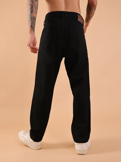 Men's Black Tapered Fit Jeans