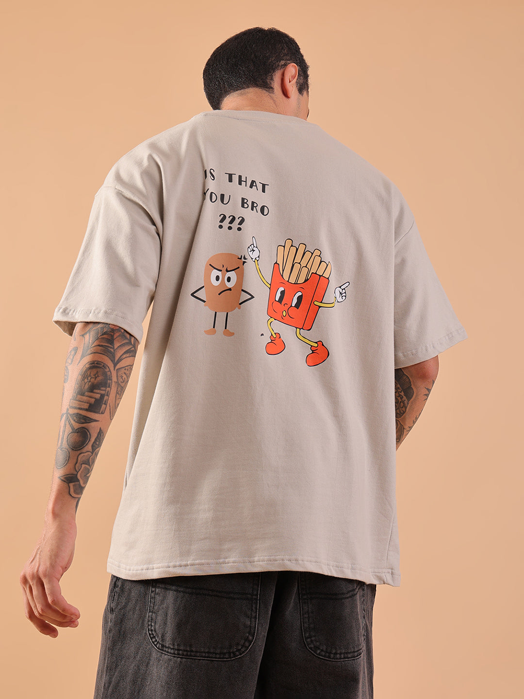 I Can Speak French – Fries!! | Oversized Grey T-Shirt | HangerLoop Unisex Streetwear Tee