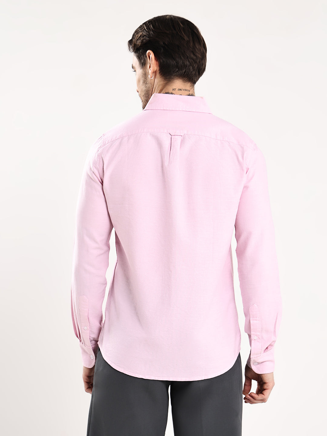 HangerLoop Premium Cotton Oxford Yarn Dyed Shirt – Regular Fit | Button-Down Collar - Pink