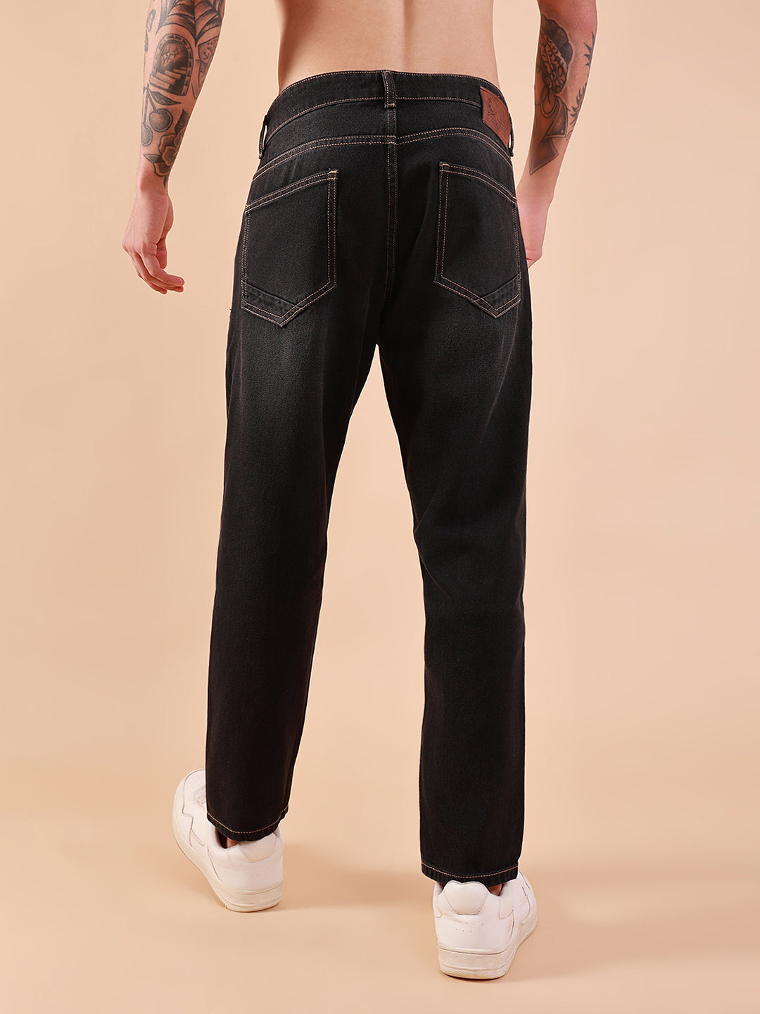 Men's Charcoal Black Tapered Fit Jeans