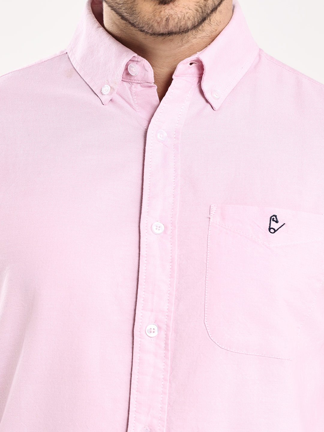 HangerLoop Premium Cotton Oxford Yarn Dyed Shirt – Regular Fit | Button-Down Collar - Pink