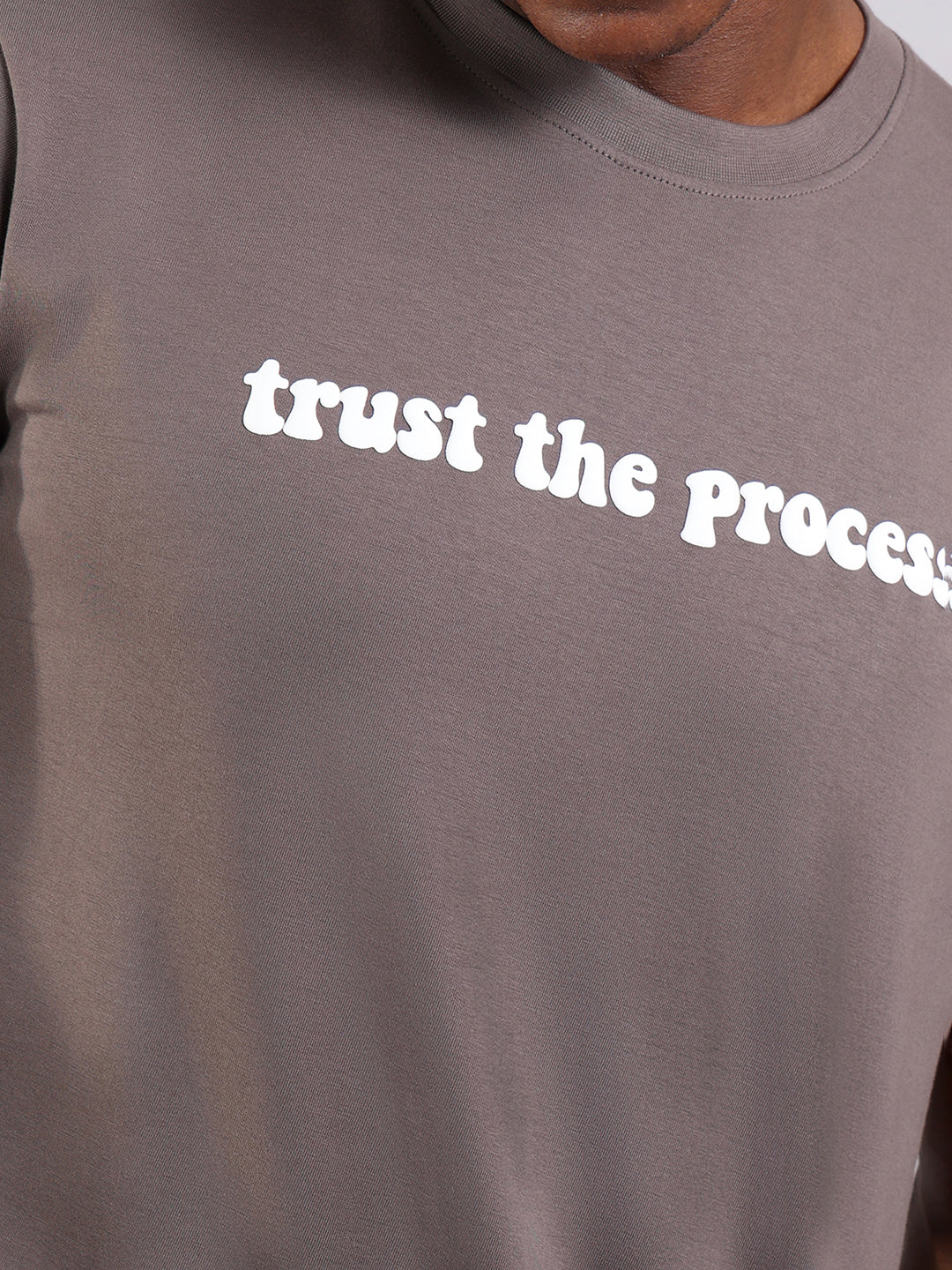 Grey Regular Fit Tshirt - “Trust the Process”