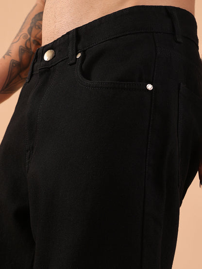 Men's Black Tapered Fit Jeans