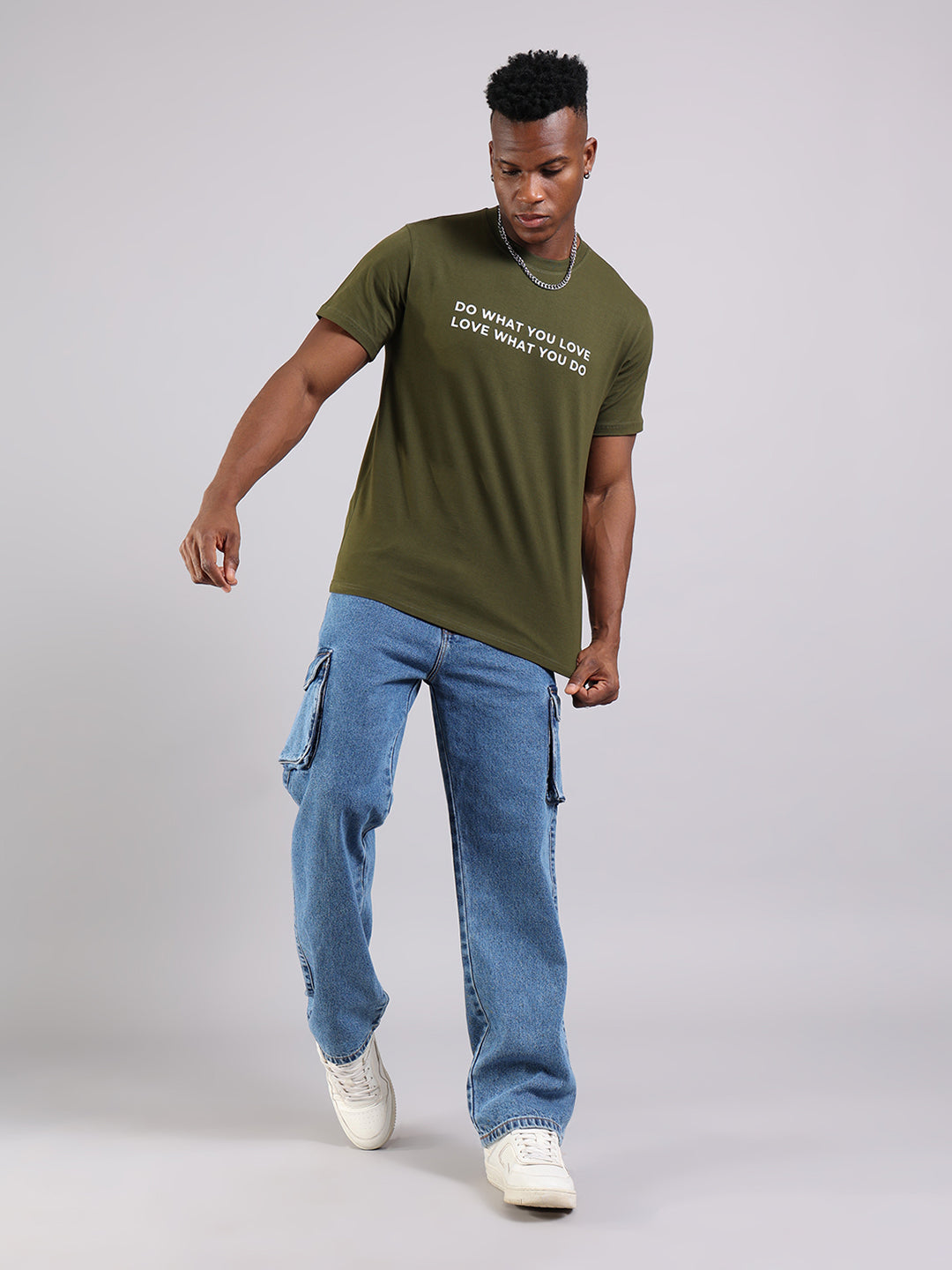 Olive Regular Fit T-Shirt -  “Do What You Love”